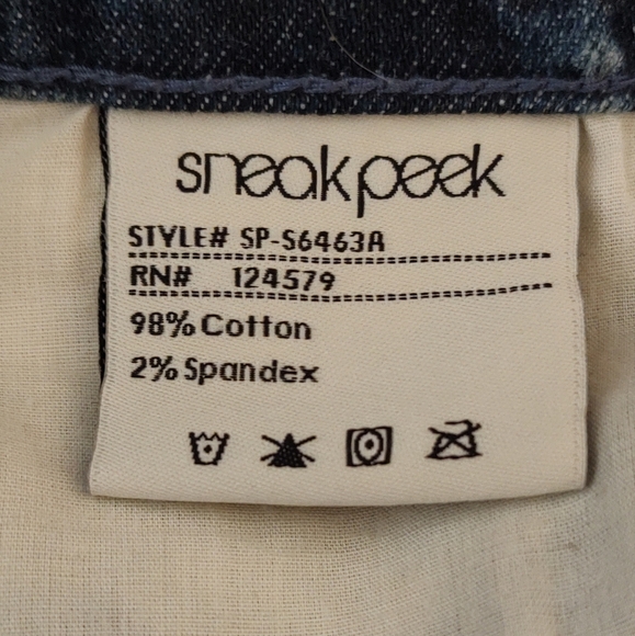 Sneak Peek Distressed High Rise Cut Off Denim Shorts - Picture 9 of 10